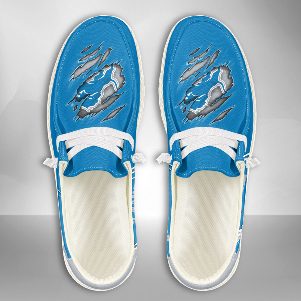 JWFancy NFL Detroit Lions Hey Dude Shoes Wally Men's Lace Up Loafers Comfortable For Men And Women