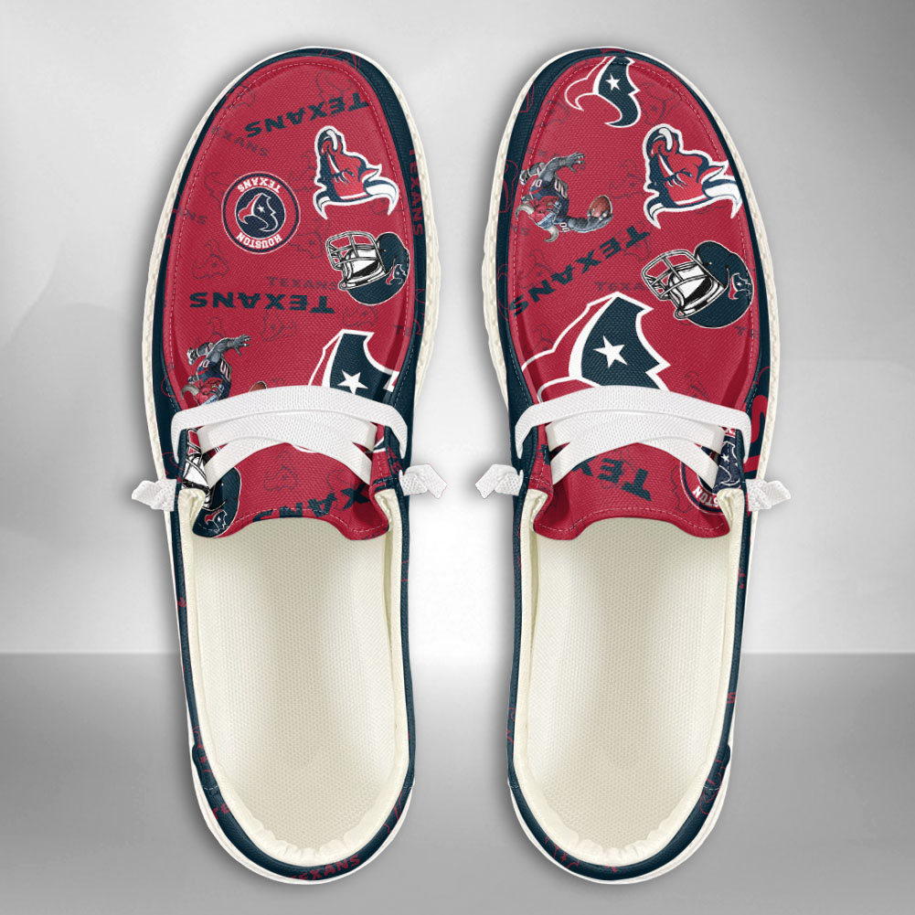JWFancy NFL Houston Texans Hey Dude Shoes Wally Men's Lace Up Loafers Comfortable For Men And Women