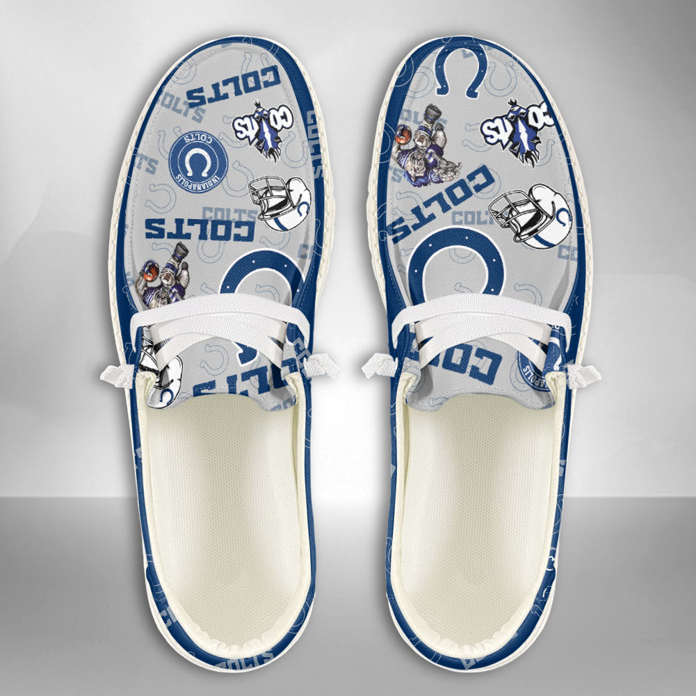 JWFancy NFL Indianapolis Colts Hey Dude Shoes Wally Men's Lace Up Loafers Comfortable For Men And Women