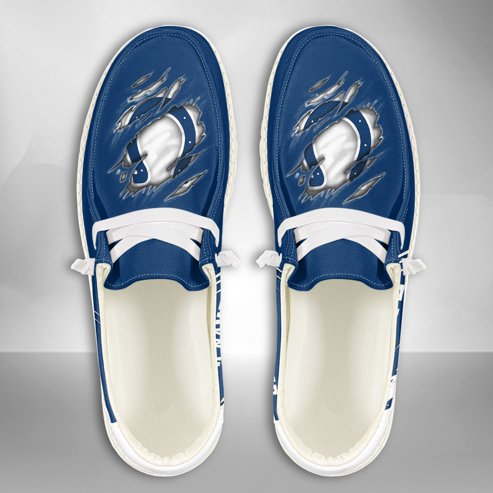 JWFancy NFL Indianapolis Colts Hey Dude Shoes Wally Men's Lace Up Loafers Comfortable For Men And Women