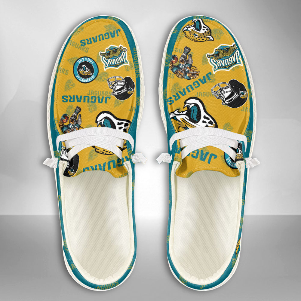 JWFancy NFL Jacksonville Jaguars Hey Dude Shoes Wally Men's Lace Up Loafers Comfortable For Men And Women