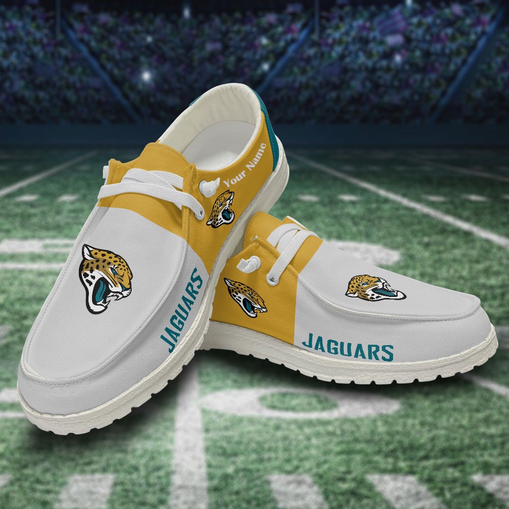 JWFancy NFL Jacksonville Jaguars Hey Dude Shoes Wally Men's Lace Up Loafers Comfortable For Men And Women