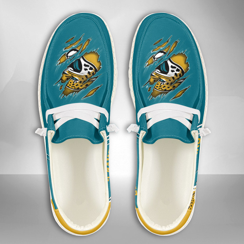 JWFancy NFL Jacksonville Jaguars Hey Dude Shoes Wally Men's Lace Up Loafers Comfortable For Men And Women