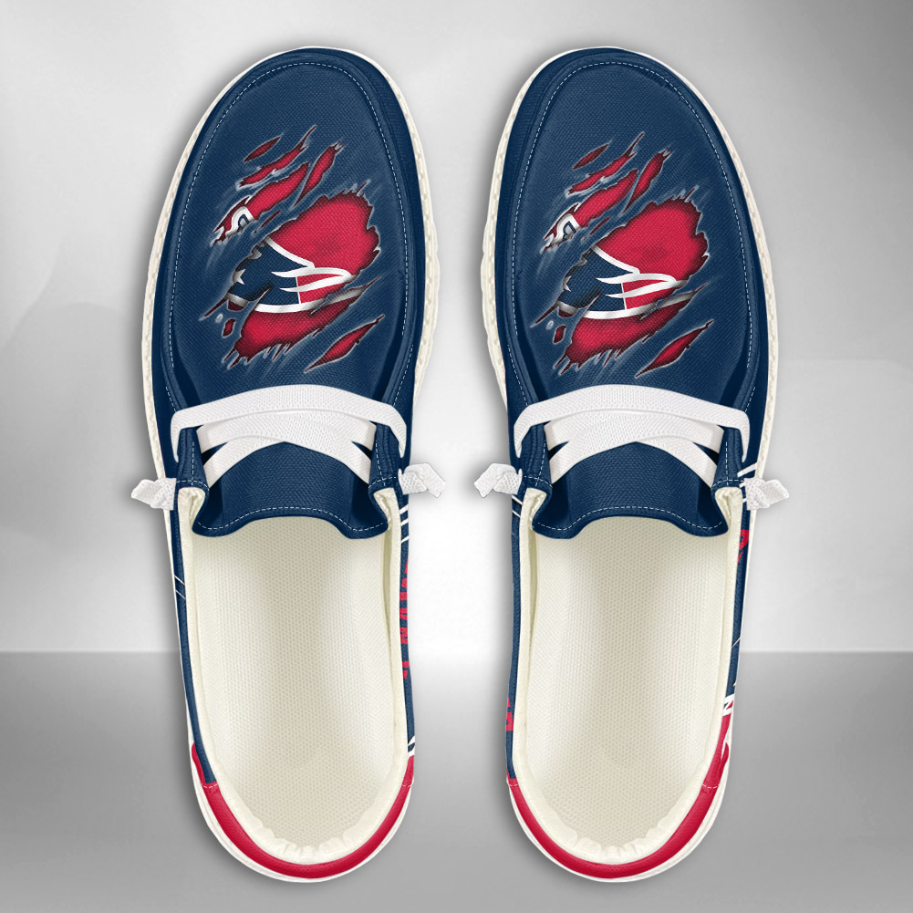 JWFancy NFL New England Patriots Hey Dude Shoes Wally Men's Lace Up Loafers Comfortable For Men And Women