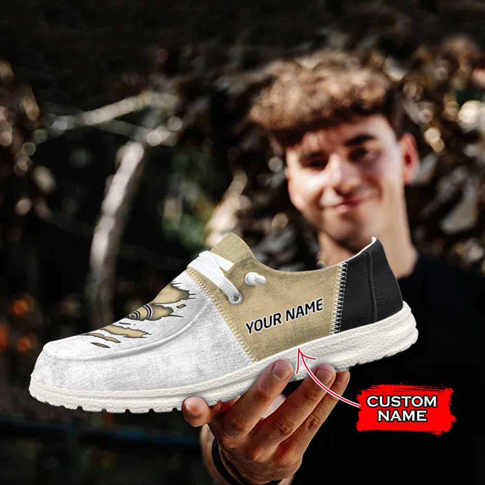 JWFancy NFL New Orleans Saints Hey Dude Shoes Wally Men's Lace Up Loafers Comfortable For Men And Women