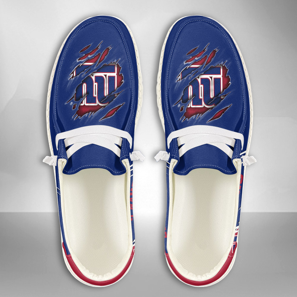 JWFancy NFL New York Giants Hey Dude Shoes Wally Men's Lace Up Loafers Comfortable For Men And Women