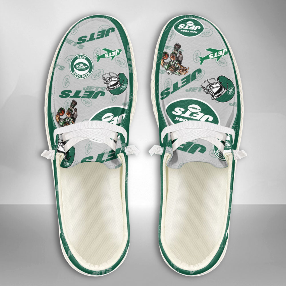 JWFancy NFL New York Jets Hey Dude Shoes Wally Men's Lace Up Loafers Comfortable For Men And Women