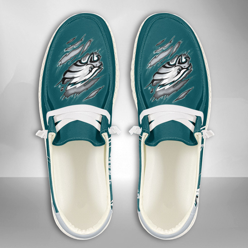 JWFancy NFL Philadelphia Eagles Hey Dude Shoes Wally Men's Lace Up Loafers Comfortable For Men And Women