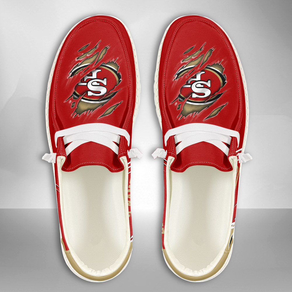 JWFancy NFL San Francisco 49ers Hey Dude Shoes Wally Men's Lace Up Loafers Comfortable For Men And Women