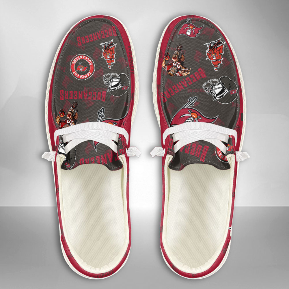 JWFancy NFL Tampa Bay Buccaneers Hey Dude Shoes Wally Men's Lace Up Loafers Comfortable For Men And Women