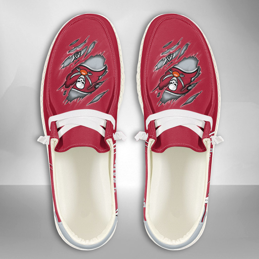 JWFancy NFL Tampa Bay Buccaneers Hey Dude Shoes Wally Men's Lace Up Loafers Comfortable For Men And Women