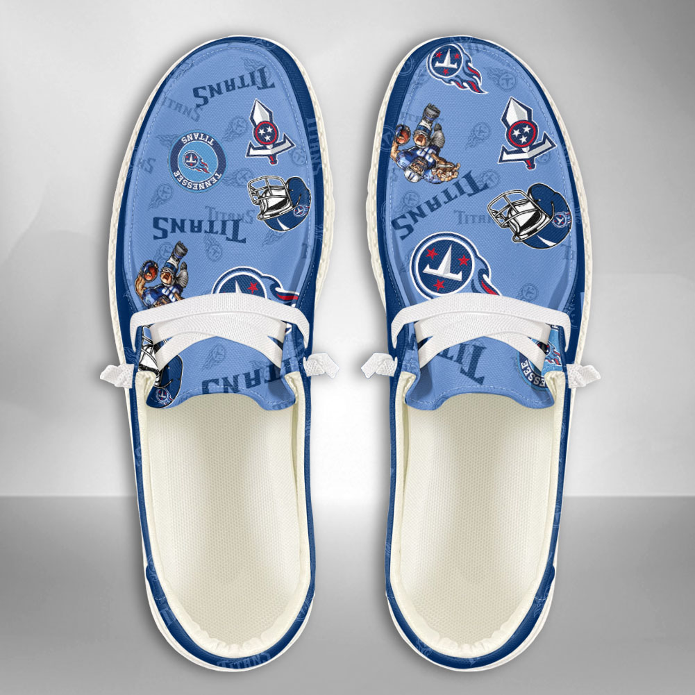 JWFancy NFL Tennessee Titans Hey Dude Shoes Wally Men's Lace Up Loafers Comfortable For Men And Women