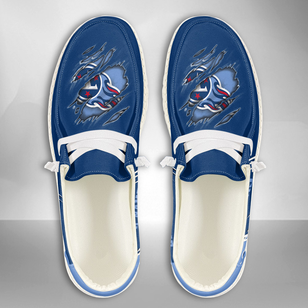 JWFancy NFL Tennessee Titans Hey Dude Shoes Wally Men's Lace Up Loafers Comfortable For Men And Women