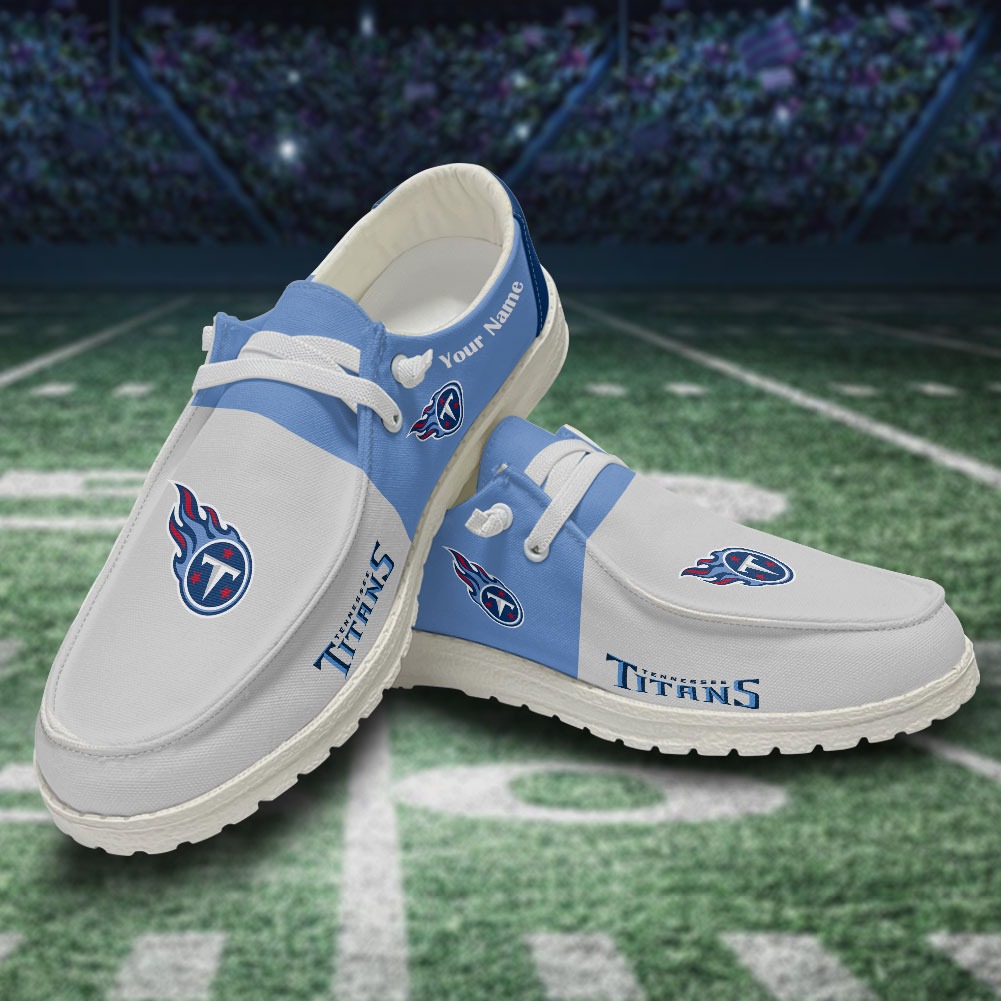 JWFancy NFL Tennessee Titans Hey Dude Shoes Wally Men's Lace Up Loafers Comfortable For Men And Women