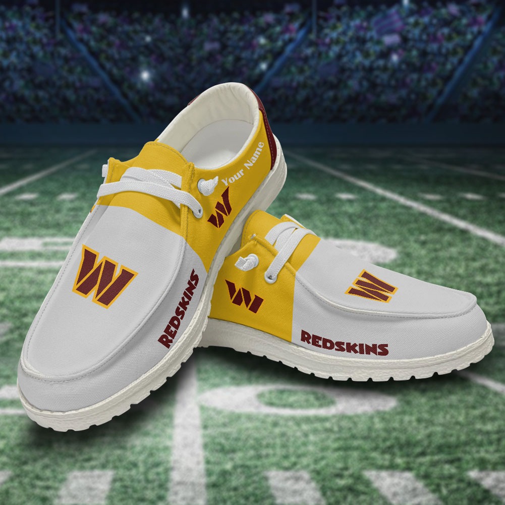 JWFancy NFL Washington Commanders Hey Dude Shoes Wally Men's Lace Up Loafers Comfortable For Men And Women