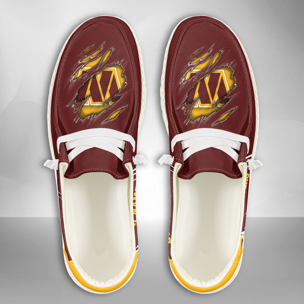 JWFancy NFL Washington Commanders Hey Dude Shoes Wally Men's Lace Up Loafers Comfortable For Men And Women