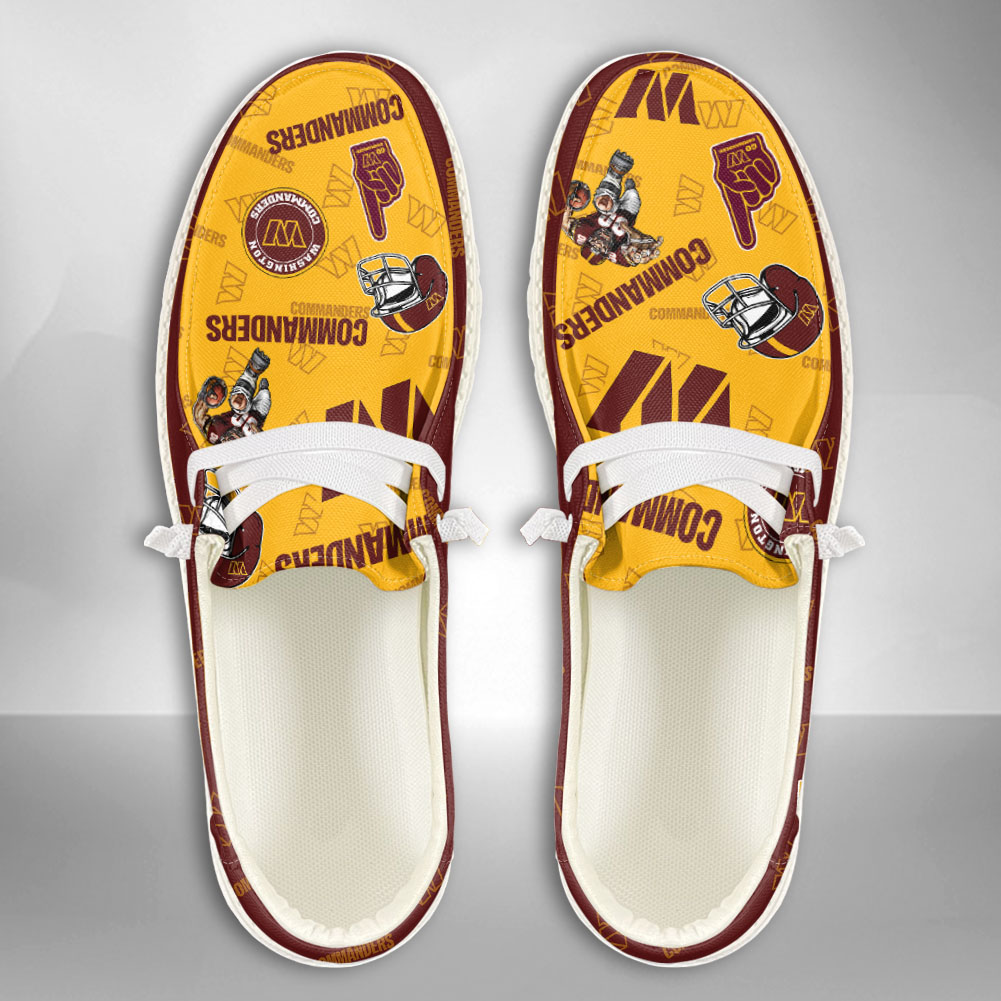 JWFancy NFL Washington Commanders Hey Dude Shoes Wally Men's Lace Up Loafers Comfortable For Men And Women