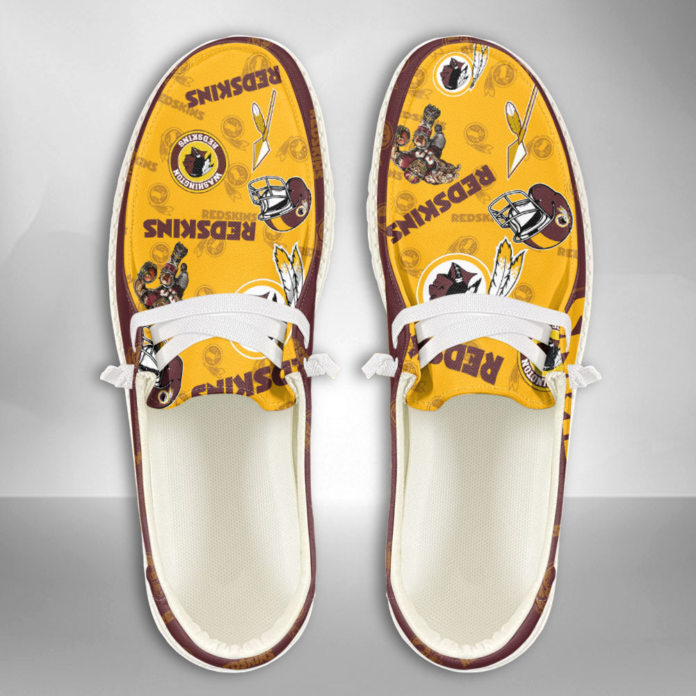 JWFancy NFL Washington Redskins Hey Dude Shoes Wally Men's Lace Up Loafers Comfortable For Men And Women