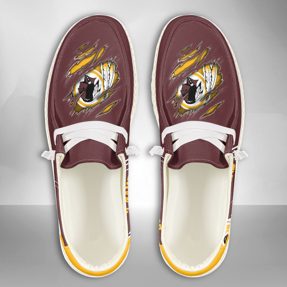 JWFancy NFL Washington Redskins Hey Dude Shoes Wally Men's Lace Up Loafers Comfortable For Men And Women