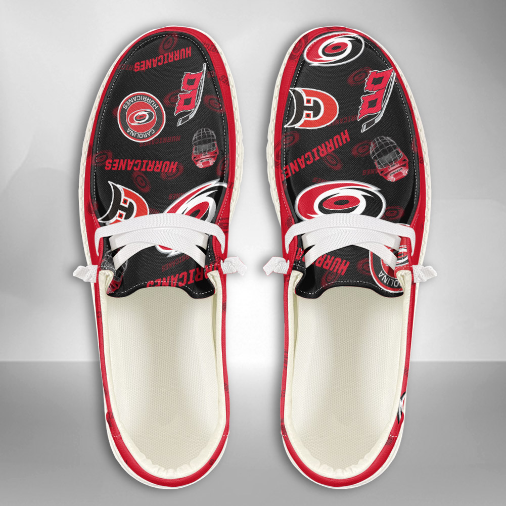 JWFancy NHL Carolina Hurricanes Hey Dude Shoes Wally Men's Lace Up Loafers Comfortable For Men And Women