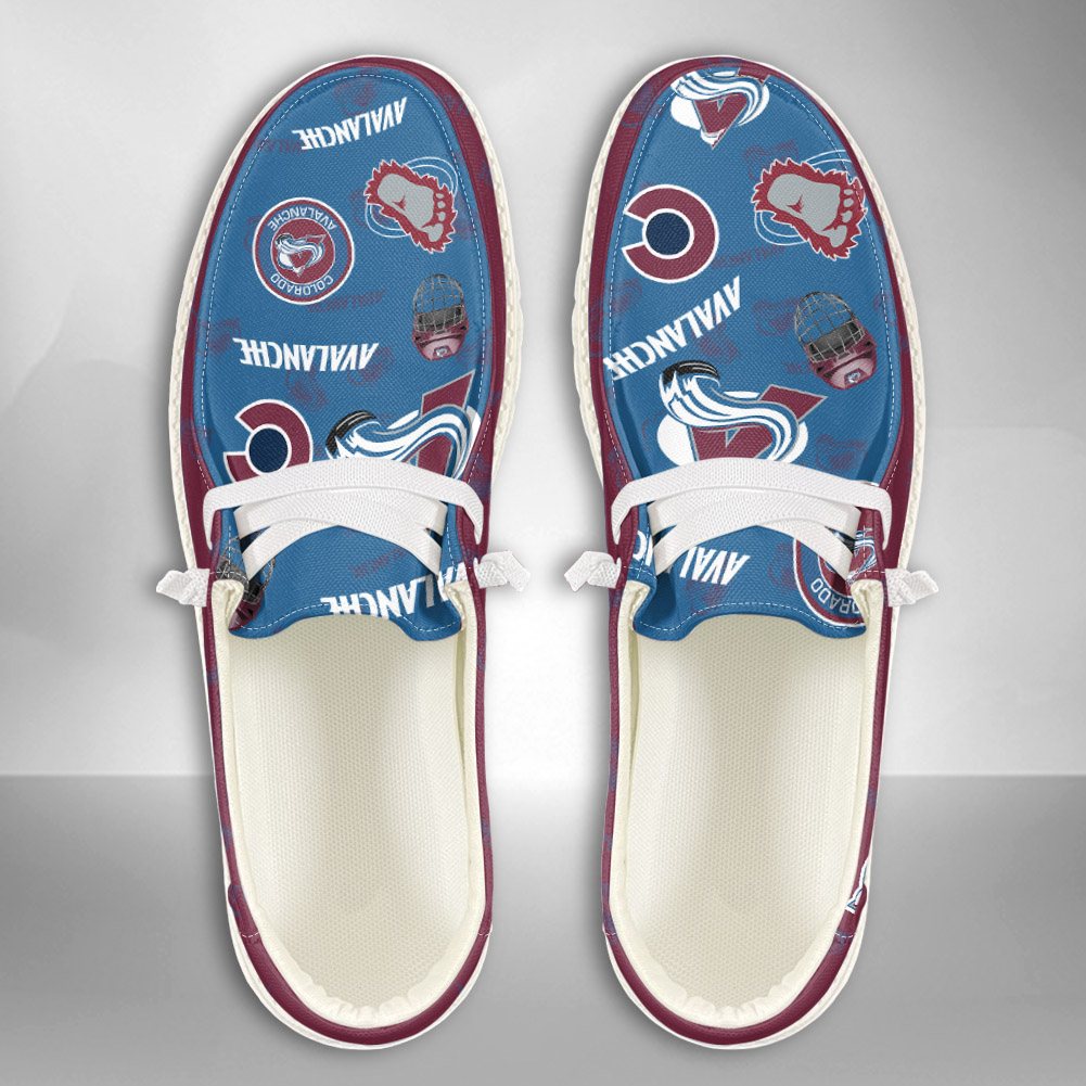 JWFancy NHL Colorado Avalanche Hey Dude Shoes Wally Men's Lace Up Loafers Comfortable For Men And Women