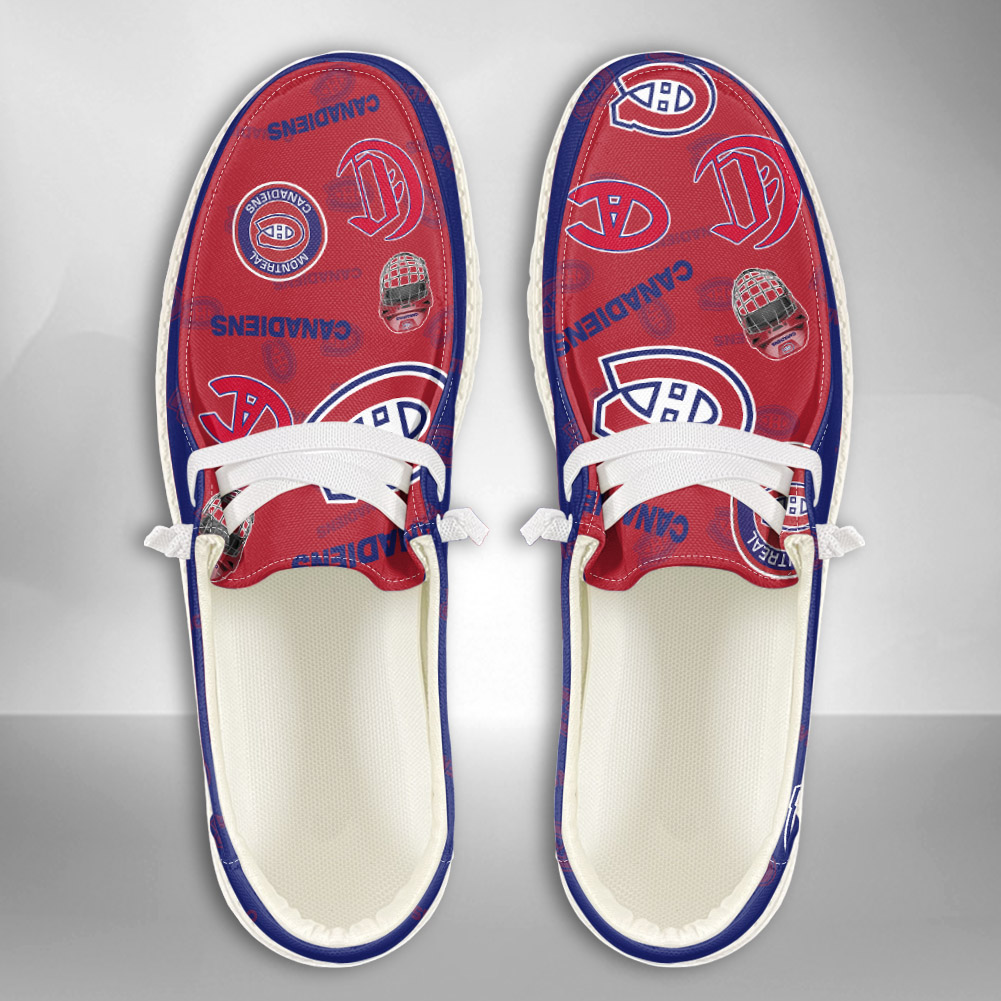 JWFancy NHL Montreal Canadiens Hey Dude Shoes Wally Men's Lace Up Loafers Comfortable For Men And Women