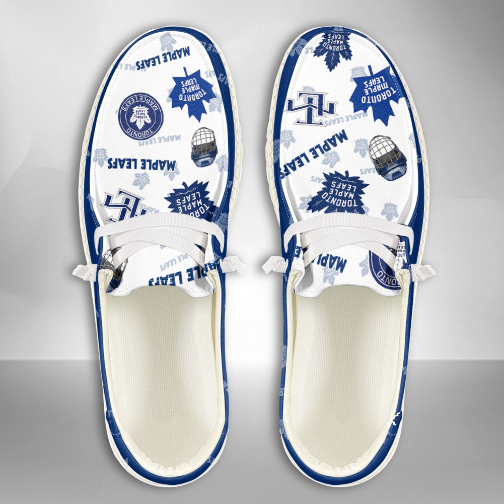 JWFancy NHL Toronto Maple Leafs Hey Dude Shoes Wally Men's Lace Up Loafers Comfortable For Men And Women