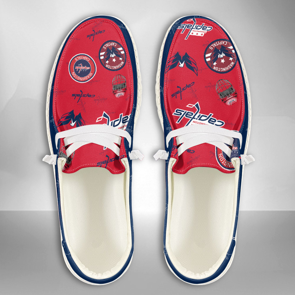 JWFancy NHL Washington Capitals Hey Dude Shoes Wally Men's Lace Up Loafers Comfortable For Men And Women