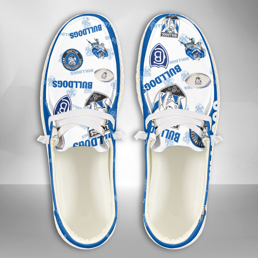 JWFancy NRL Canterbury-Bankstown Bulldogs Hey Dude Shoes Wally Men's Lace Up Loafers Comfortable For Men And Women