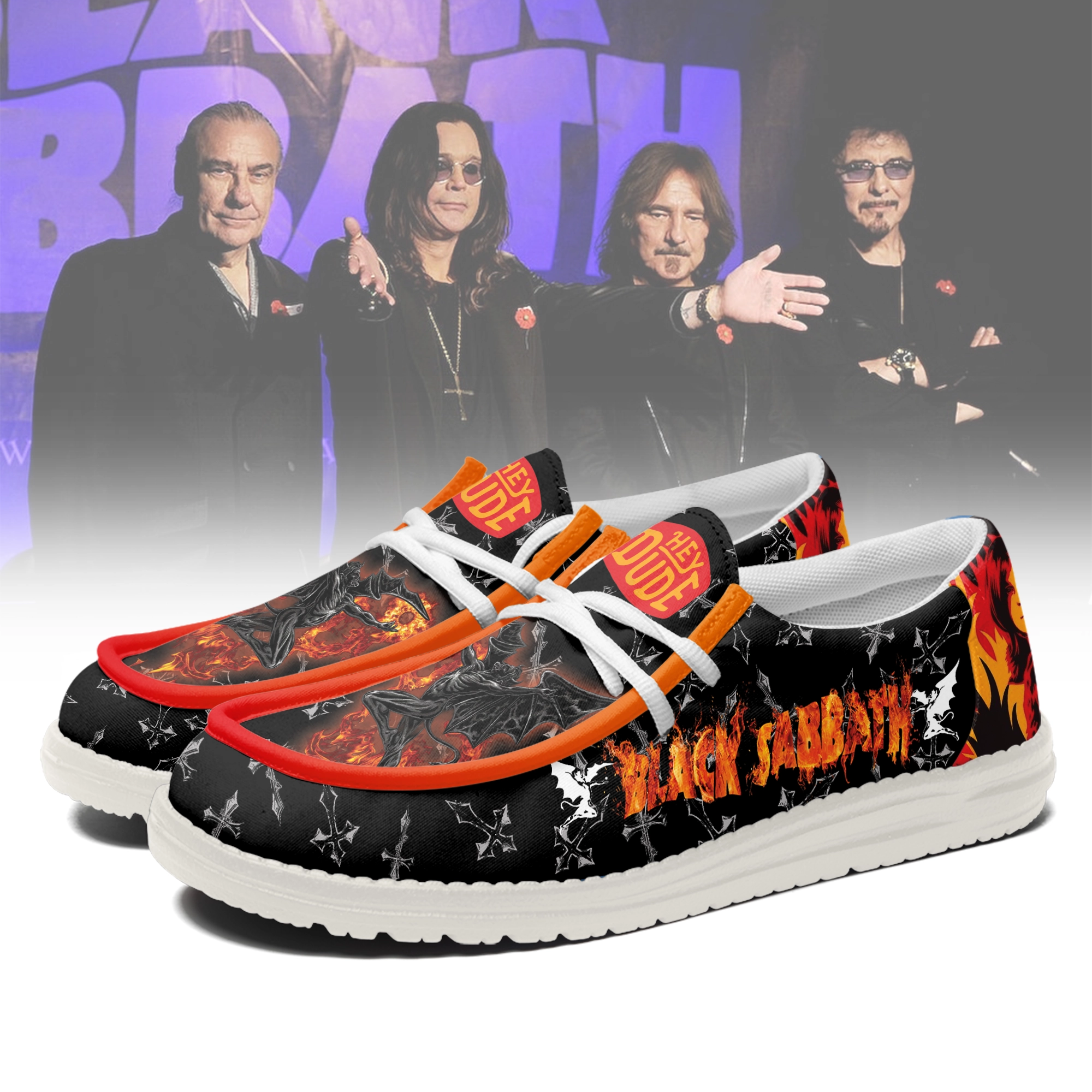 JWFancy Black Sabbath Personalized Hey Dude Shoes For Men And Women