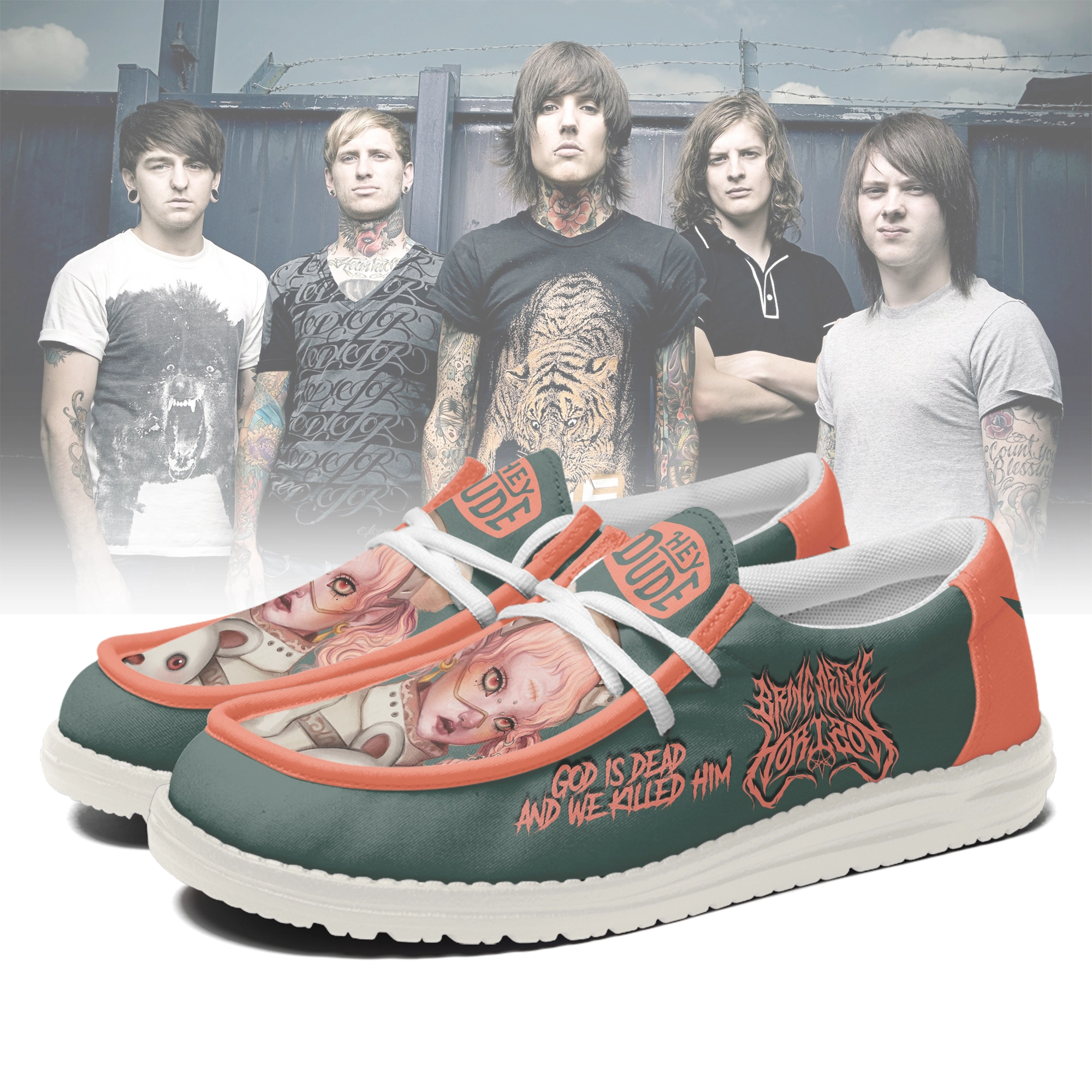 JWFancy Bring Me The Horizon Personalized Hey Dude Shoes For Men And Women