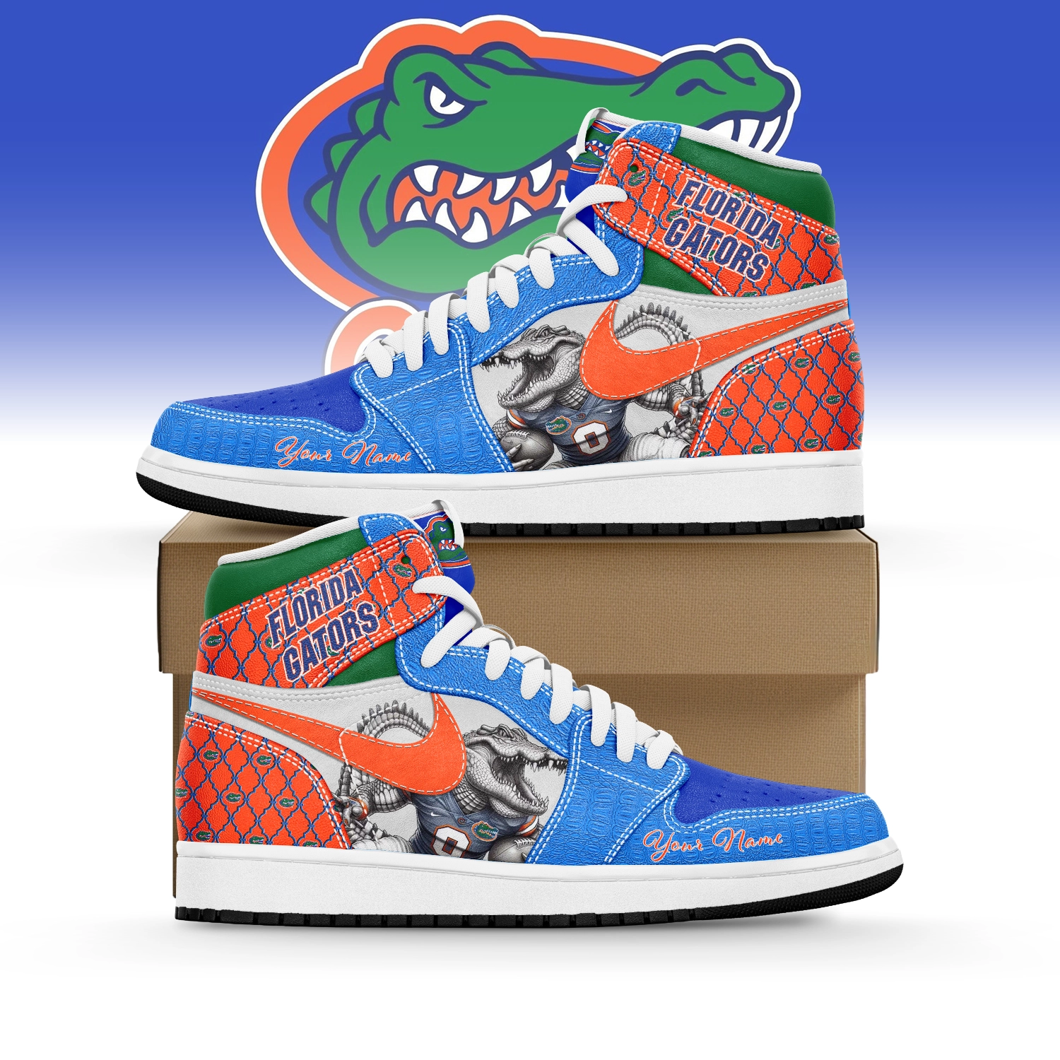 JWFancy Florida Gators AJ1 High Sneakers Shoes For Men And Women