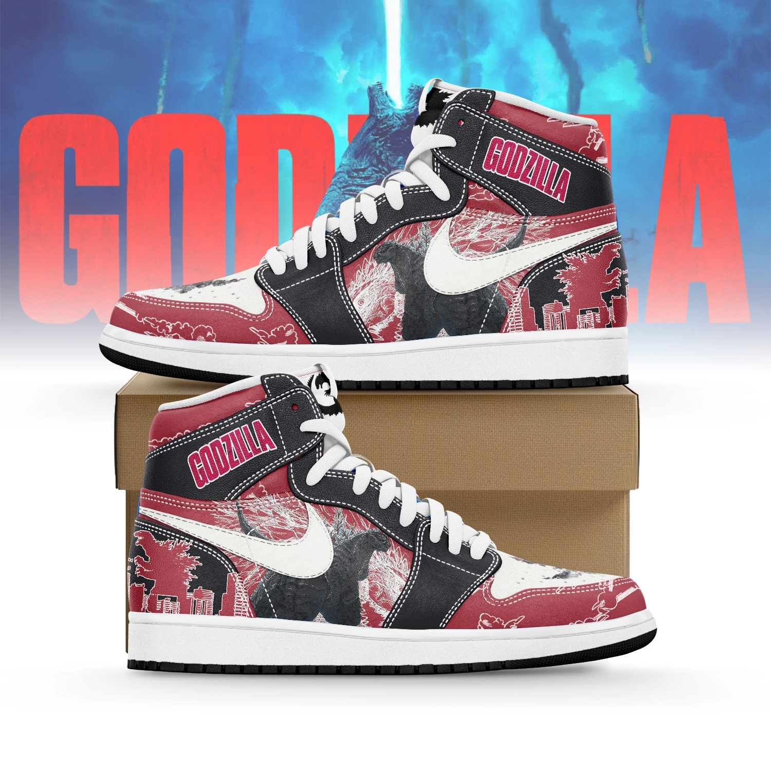 JWFancy Godzilla AJ1 High Sneakers Shoes For Men And Women