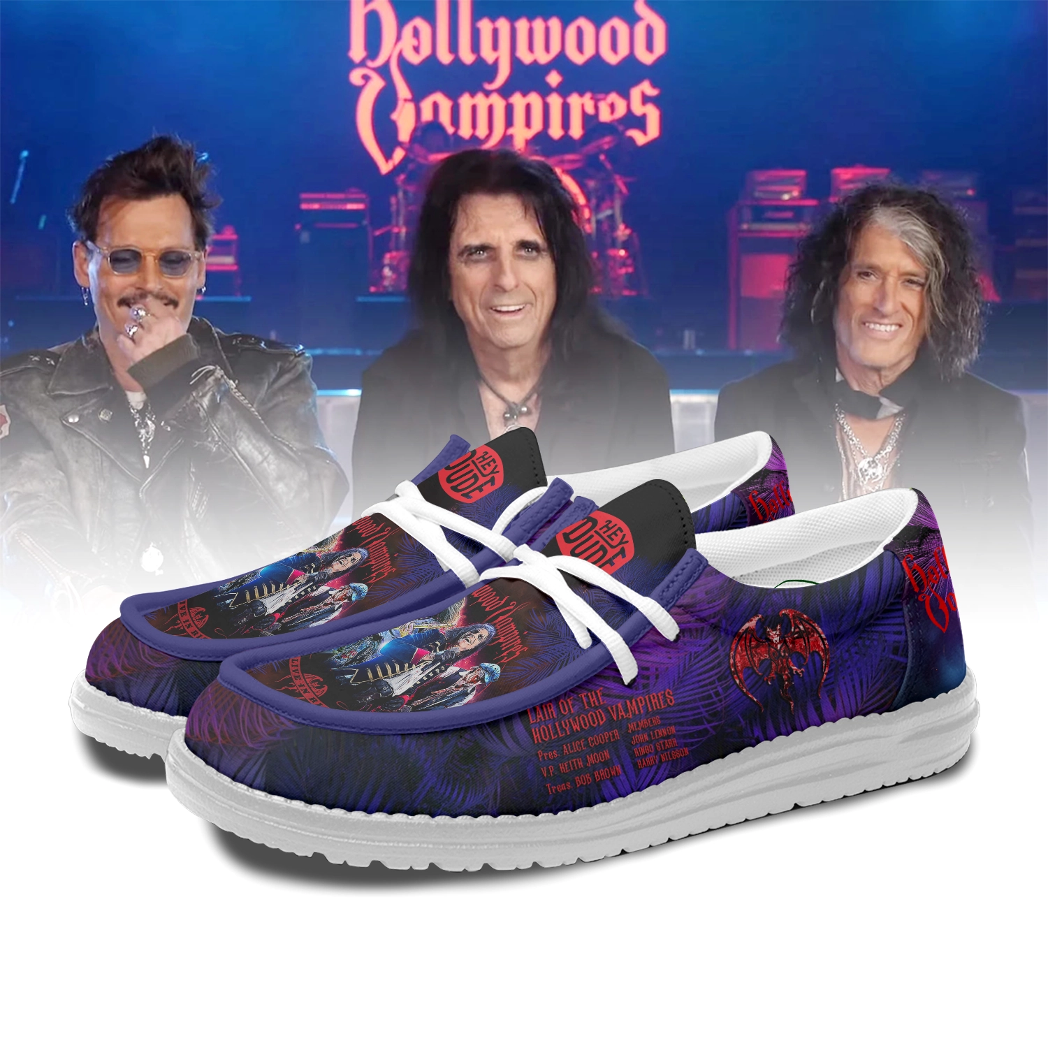 JWFancy Hollywood Vampires Personalized Hey Dude Shoes For Men And Women