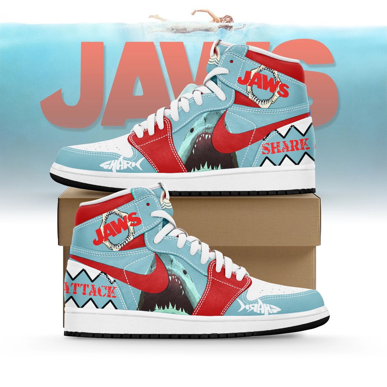JWFancy Jaws AJ1 High Sneakers Shoes For Men And Women