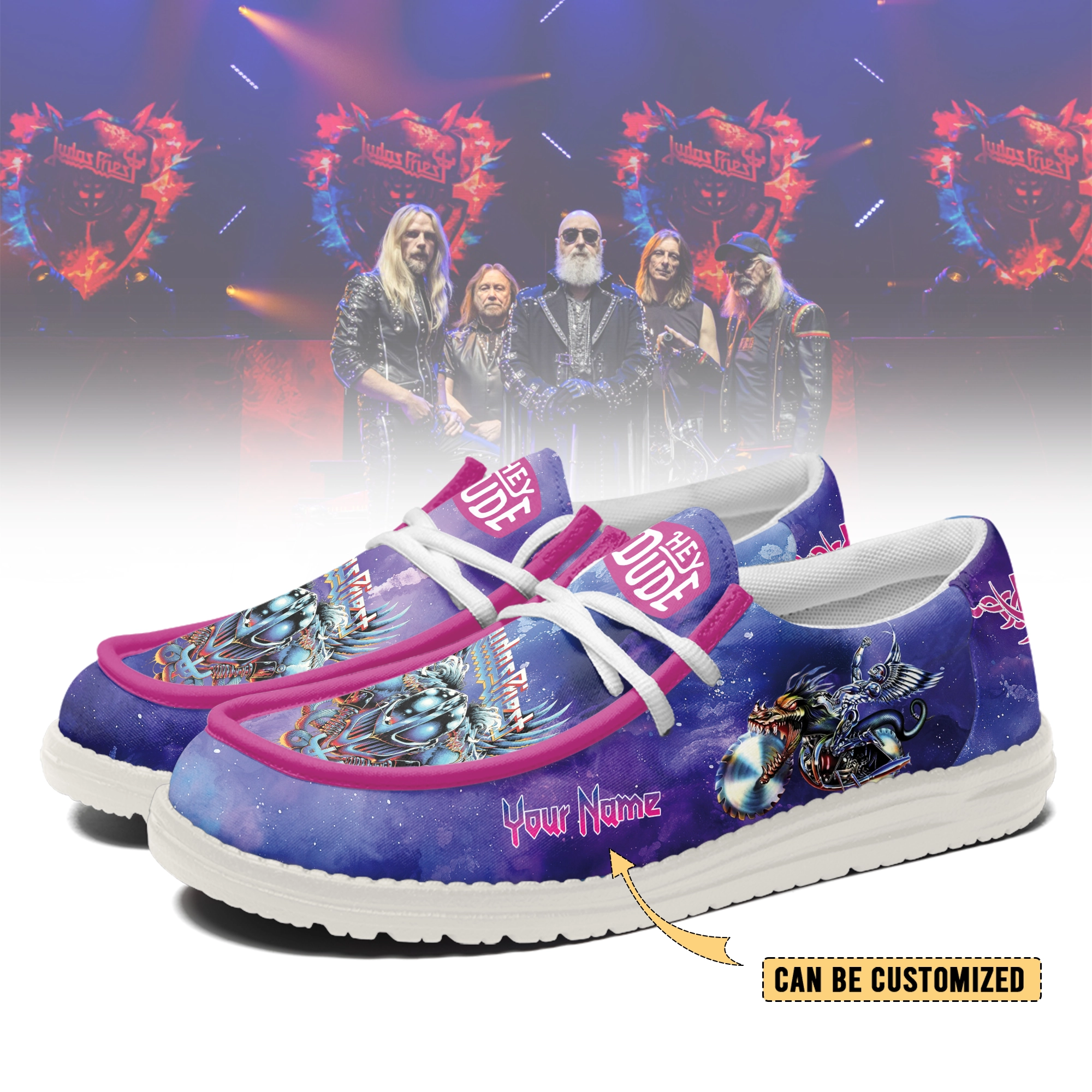 JWFancy Judas Priest Band Personalized Hey Dude Shoes For Men And Women