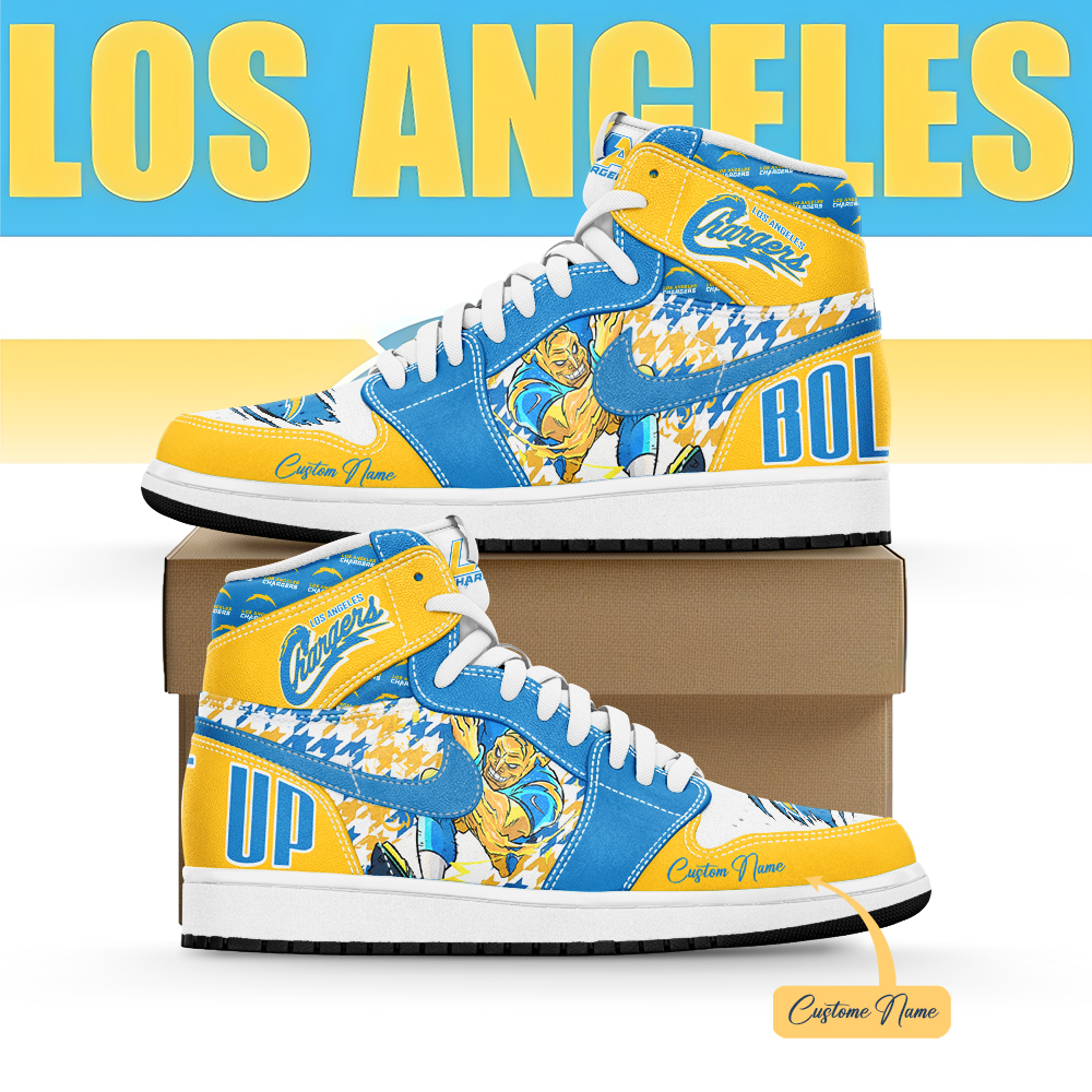 JWFancy Los Angeles Chargers AJ1 High Sneakers Shoes For Men And Women