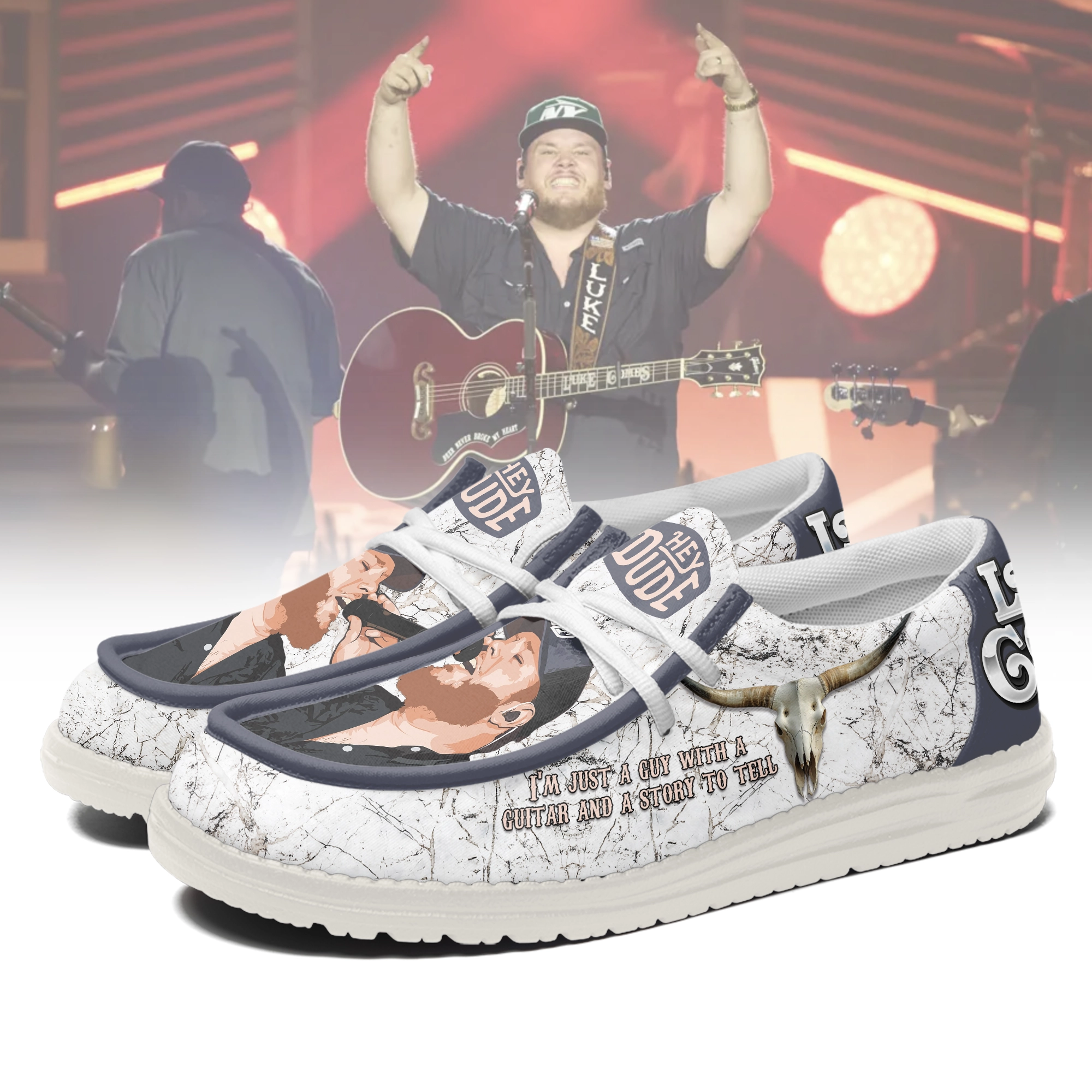JWFancy Luke Combs Hey Dude Shoes For Men And Women