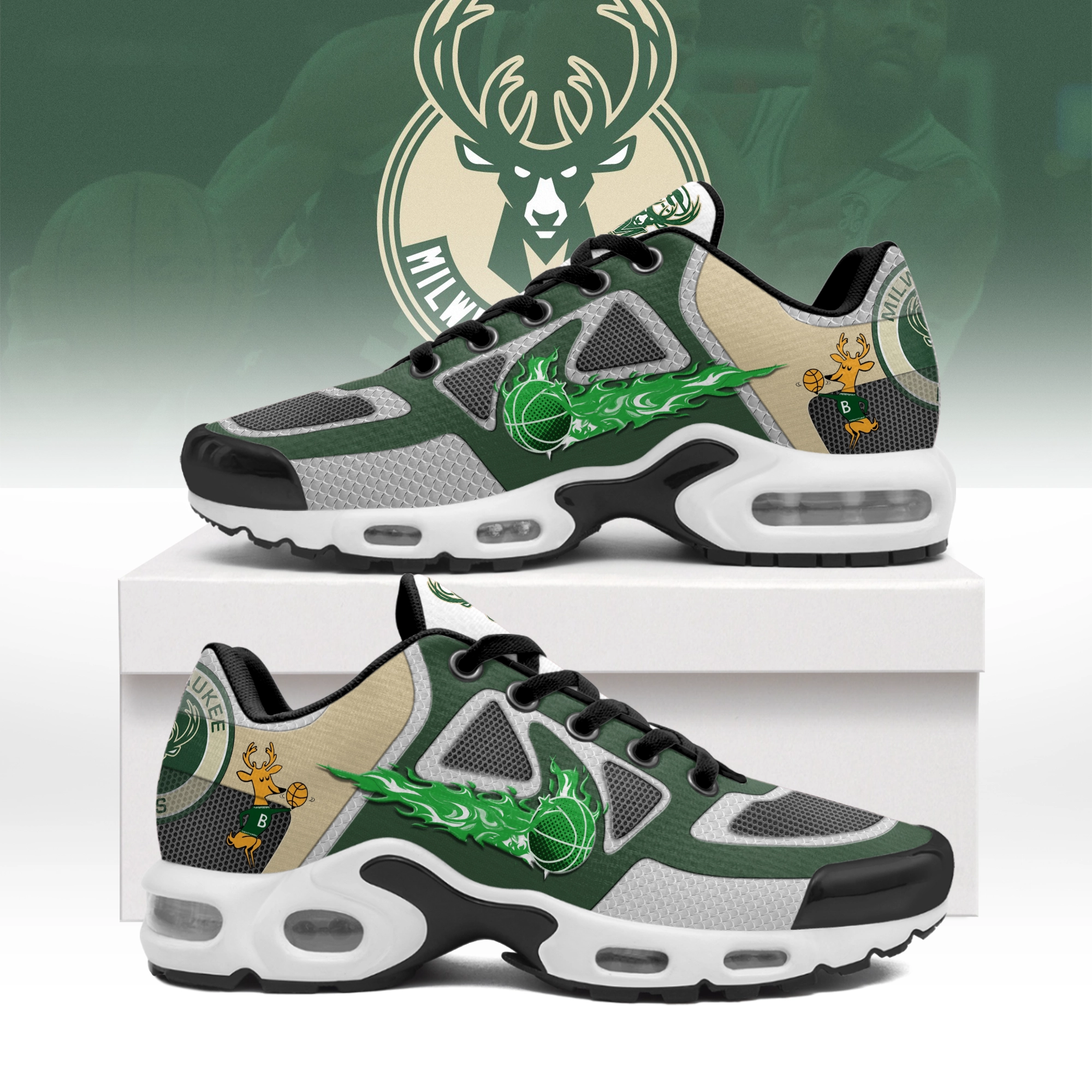 JWFancy Milwaukee Bucks TN Shoes Sneakers For Men And Women