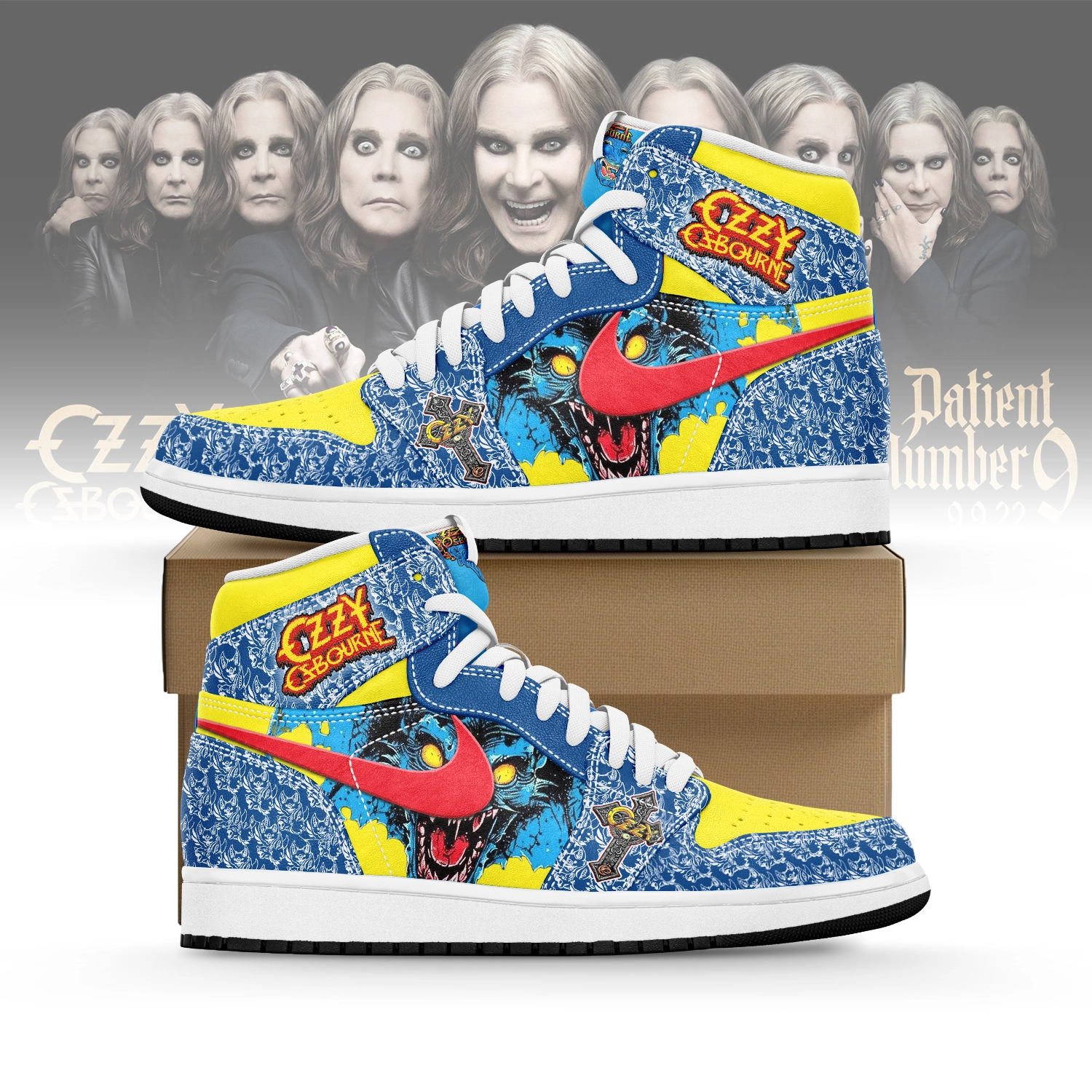 JWFancy Ozzy Osbourne AJ1 High Sneakers Shoes For Men And Women