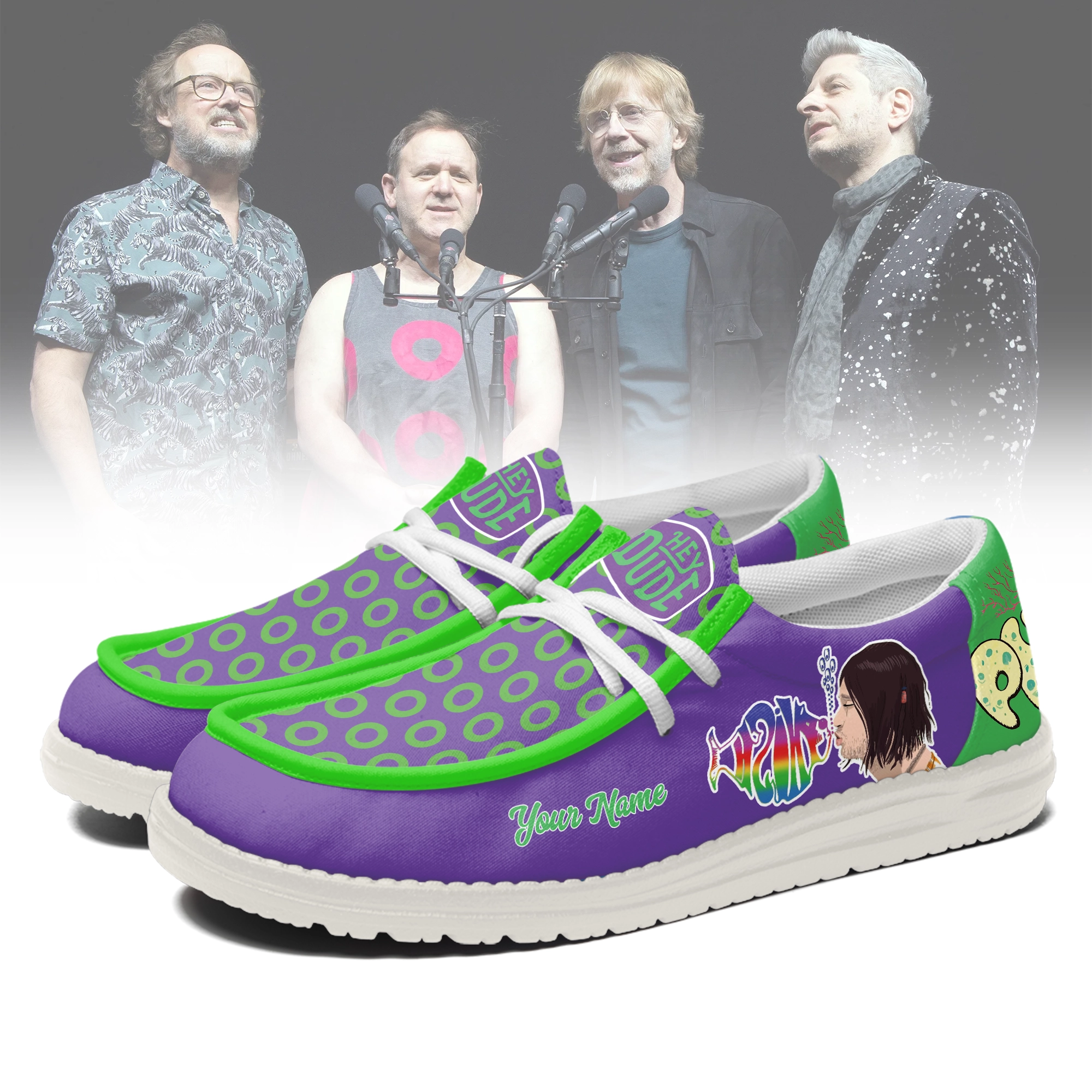 JWFancy Phish Band Personalized Hey Dude Shoes For Men And Women