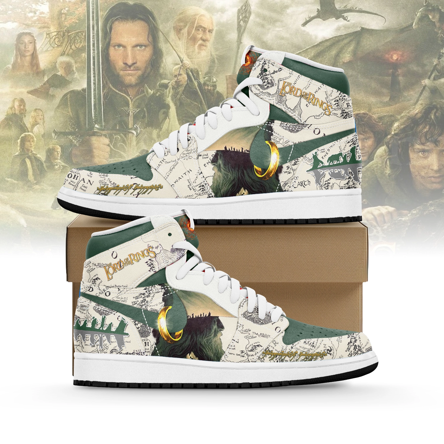 JWFancy The Lord of the Rings AJ1 High Sneakers Shoes For Men And Women