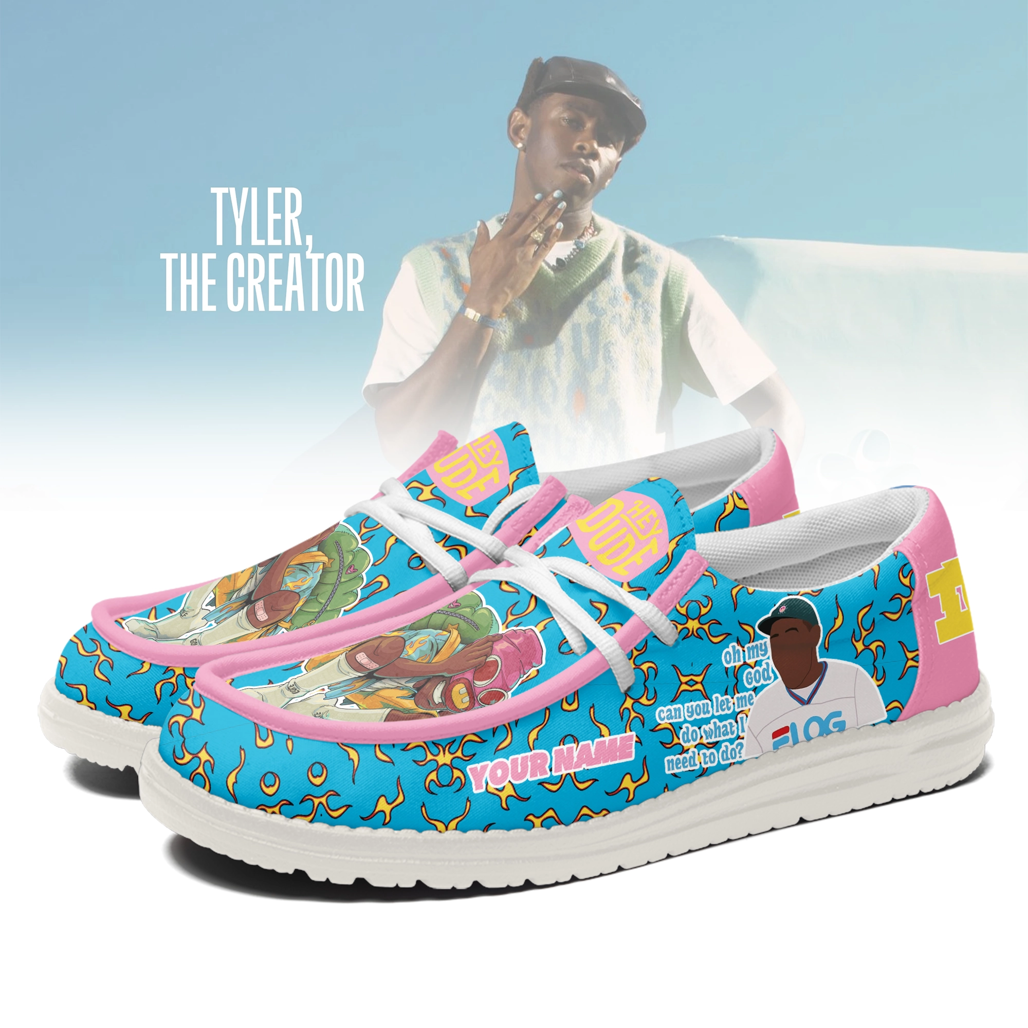 JWFancy Tyler, the Creator Personalized Hey Dude Shoes For Men And Women