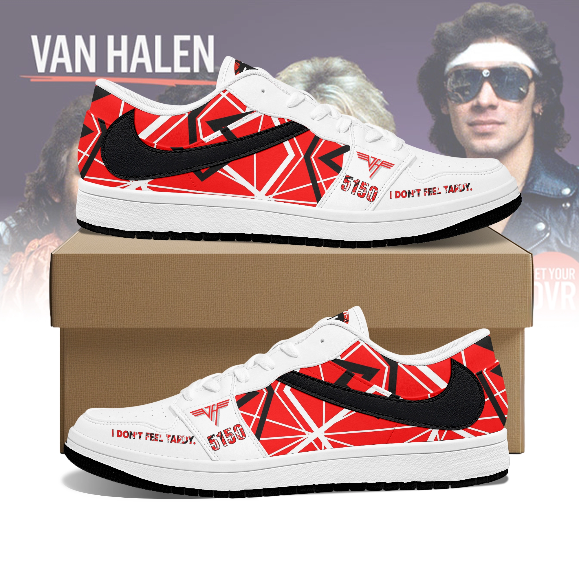 JWFancy Van Halen Band AJ1 Low Sneakers Shoes For Men And Women