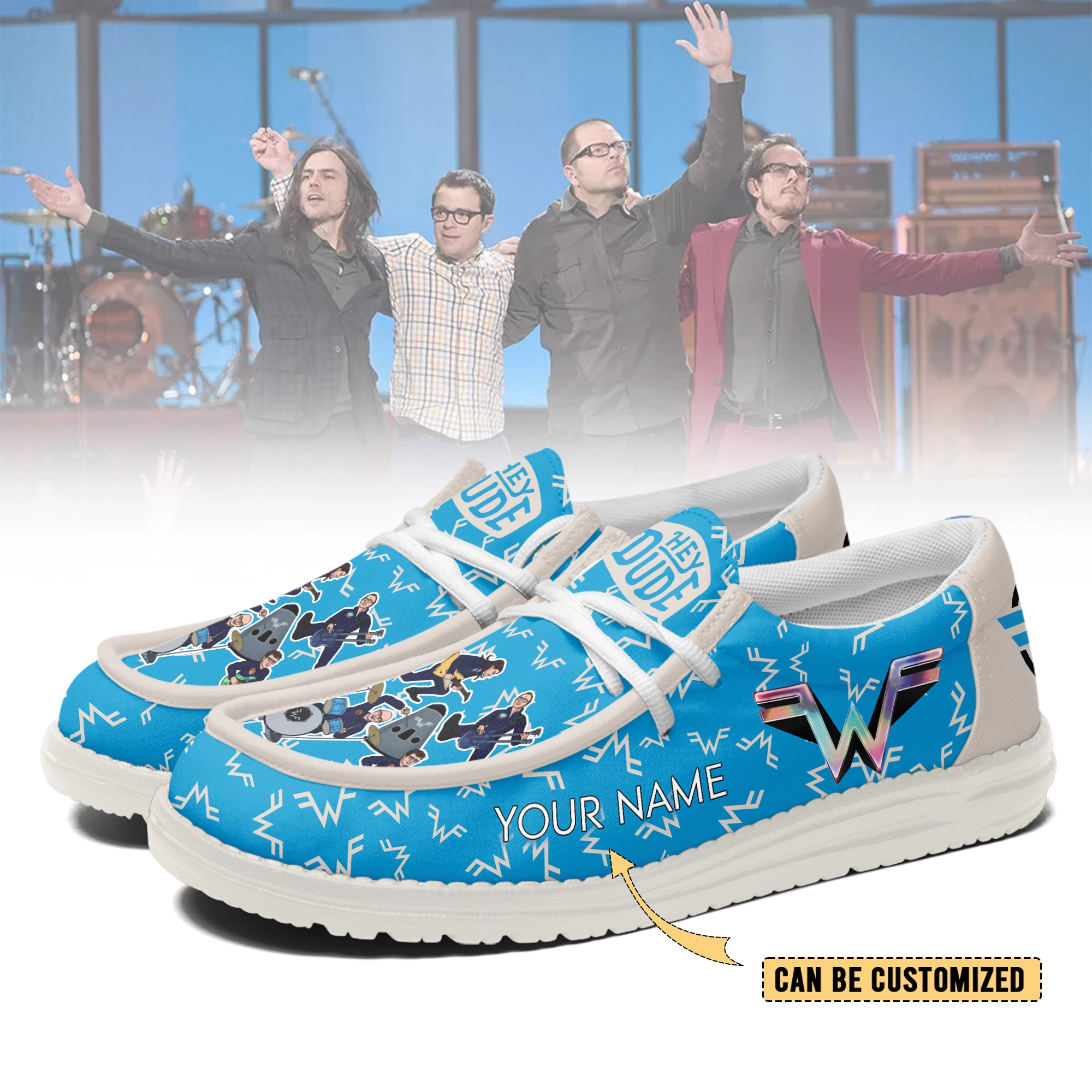 JWFancy Weezer Band Personalized Hey Dude Shoes For Men And Women