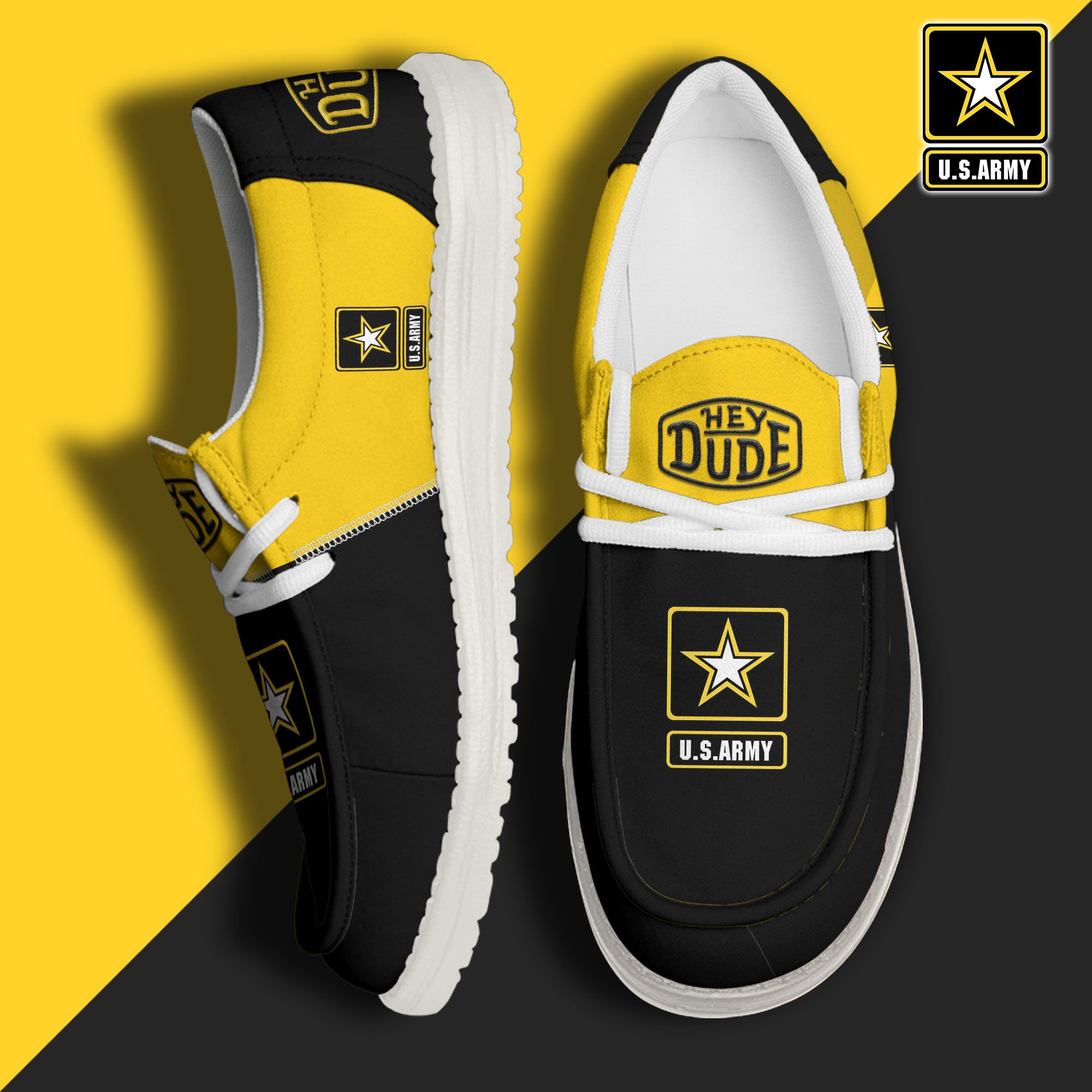 JWFancy 2 U.S. Army Hey Dude Shoes Wally Men's Lace Up Loafers Comfortable For Men And Women