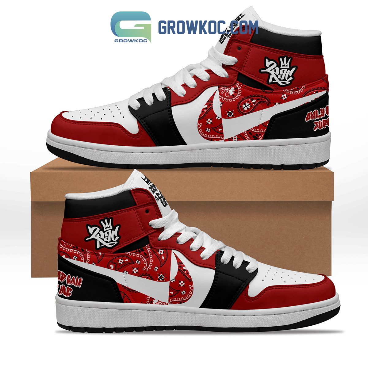 JWFancy 2Pac AJ1 High Sneakers Shoes For Men And Women