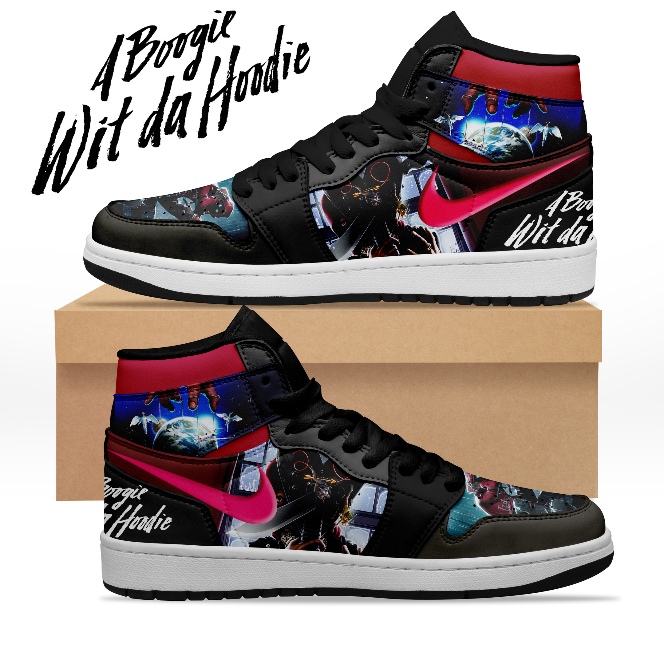 JWFancy A Boogie Wit da Hoodie AJ1 High Sneakers Shoes For Men And Women
