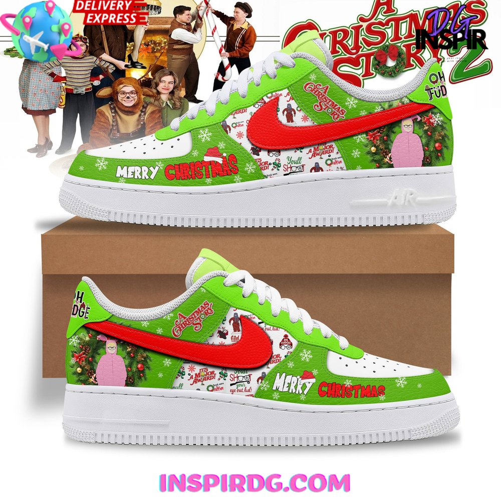 JWFancy A Christmas Story Merry Christmas Air Low-Top Sneakers Shoes For Men And Women