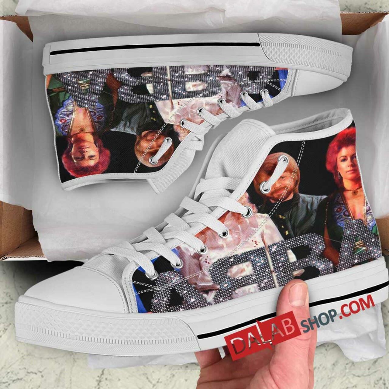 JWFancy ABBA High Top Canvas Sneakers Shoes For Men And Women